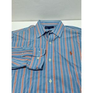 Ralph Lauren Youth‎ Long Sleeve Shirt Size 18(XL) Orange and Blue